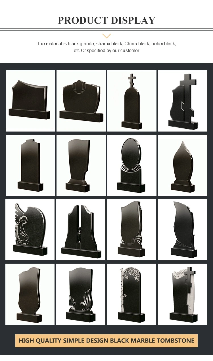 Customized Gravestone Beautiful Tombstone Designs Black Marble Tombstone Monument